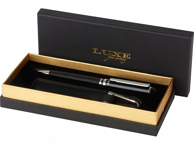 Verse Подарочный набор из шариковой ручки и брелока, черный с логотипом  заказать по выгодной цене в кибермаркете AvroraStore