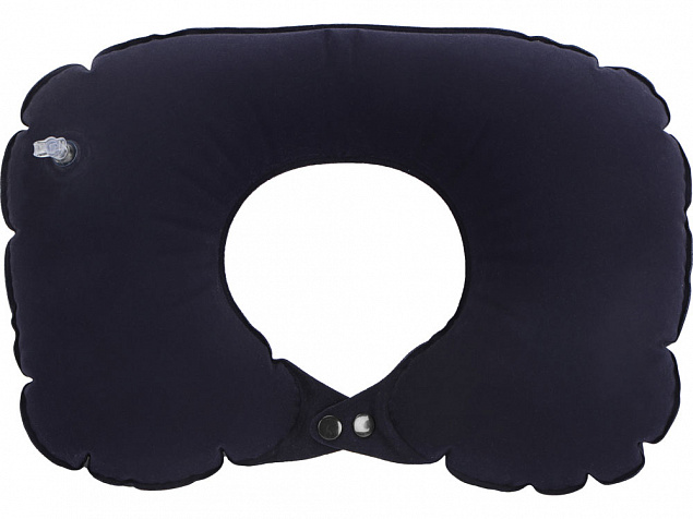Подушка под шею с помпой Push, синий с логотипом  заказать по выгодной цене в кибермаркете AvroraStore