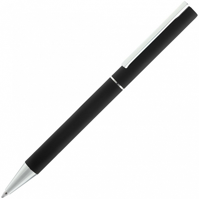 Ручка шариковая Blade Soft Touch, черная с логотипом  заказать по выгодной цене в кибермаркете AvroraStore