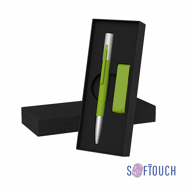 Набор ручка "Clas" + флеш-карта "Case" 8 Гб в футляре, покрытие soft touch с логотипом  заказать по выгодной цене в кибермаркете AvroraStore