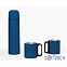 Набор "Гейзер" (термос, 2 кружки) с покрытием soft touch, синий с логотипом  заказать по выгодной цене в кибермаркете AvroraStore