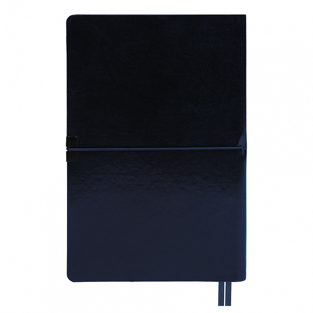 Ежедневник недатированный Save , A5, темно-синий,  рециклированная кожа, кремовый блок, подарочная с логотипом  заказать по выгодной цене в кибермаркете AvroraStore