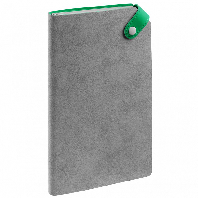 Ежедневник Corner, недатированный, серый с зеленым с логотипом  заказать по выгодной цене в кибермаркете AvroraStore