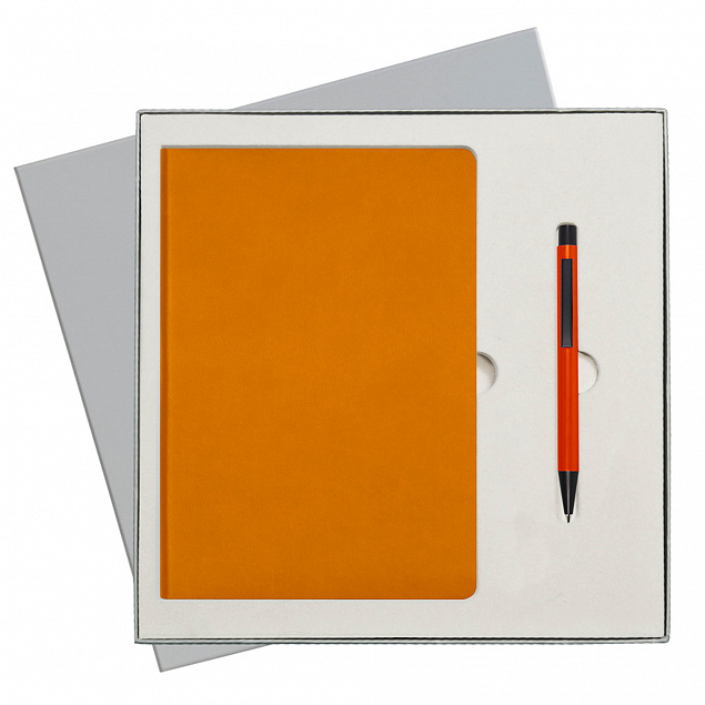 Подарочный набор Portobello/Sky оранжевый (Ежедневник недат А5, Ручка) беж. ложемент с логотипом  заказать по выгодной цене в кибермаркете AvroraStore