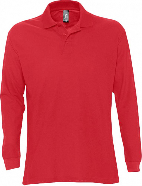 Рубашка поло мужская с длинным рукавом STAR 170, красная с логотипом  заказать по выгодной цене в кибермаркете AvroraStore