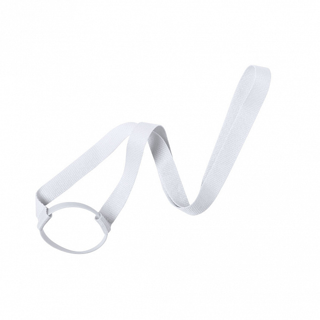 Ланъярд FRINLY для стакана, белый, полиэстер \ силикон, 2х45 см с логотипом  заказать по выгодной цене в кибермаркете AvroraStore