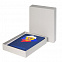 Ежедневник-портфолио Clip, синий, эко-кожа, недатированный кремовый блок + ручка Opera (синий/золото), подарочная коробка с логотипом  заказать по выгодной цене в кибермаркете AvroraStore