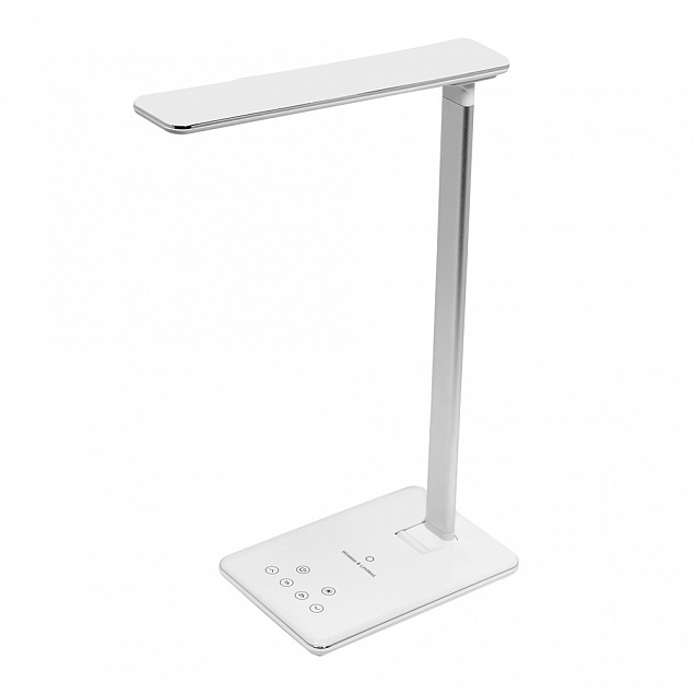 Настольная лампа Lumos с беспроводной зарядкой, белая с логотипом  заказать по выгодной цене в кибермаркете AvroraStore