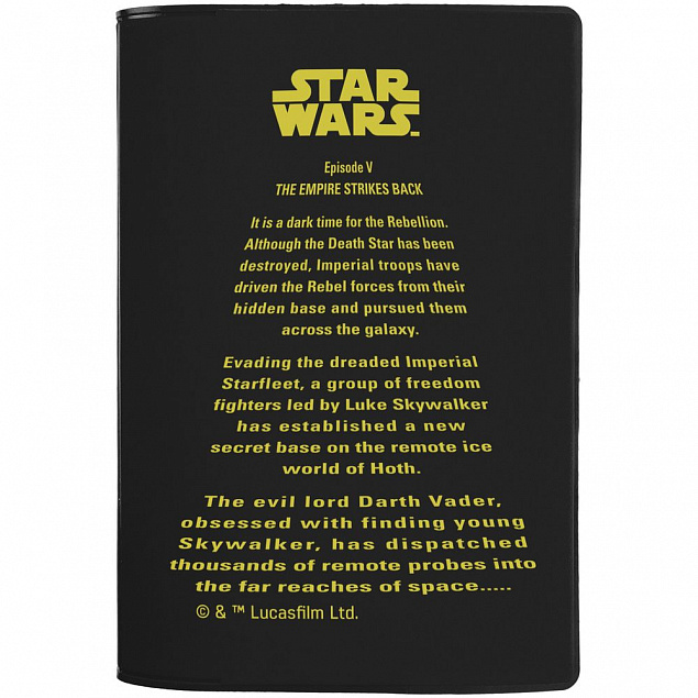 Обложка для паспорта Star Wars Title, черная с логотипом  заказать по выгодной цене в кибермаркете AvroraStore