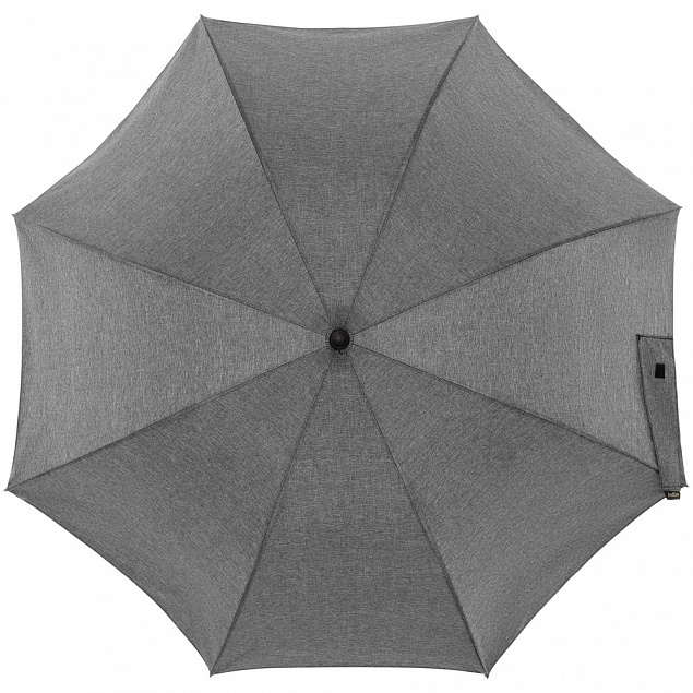 Зонт-трость rainVestment, светло-серый меланж с логотипом  заказать по выгодной цене в кибермаркете AvroraStore