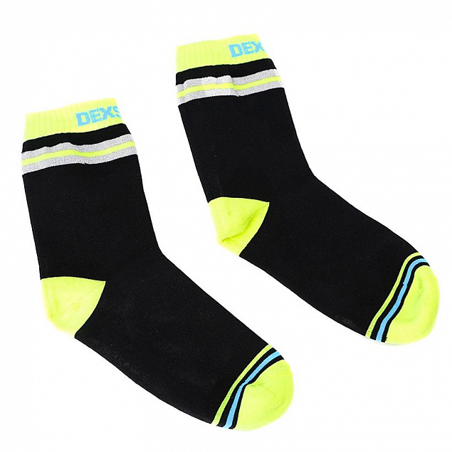 Водонепроницаемые носки Pro Visibility Cycling, черные с зеленым с логотипом  заказать по выгодной цене в кибермаркете AvroraStore