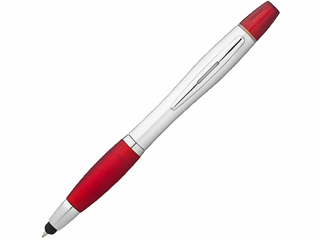 Ручка-стилус Nash с маркером, красный/серебристый с логотипом  заказать по выгодной цене в кибермаркете AvroraStore