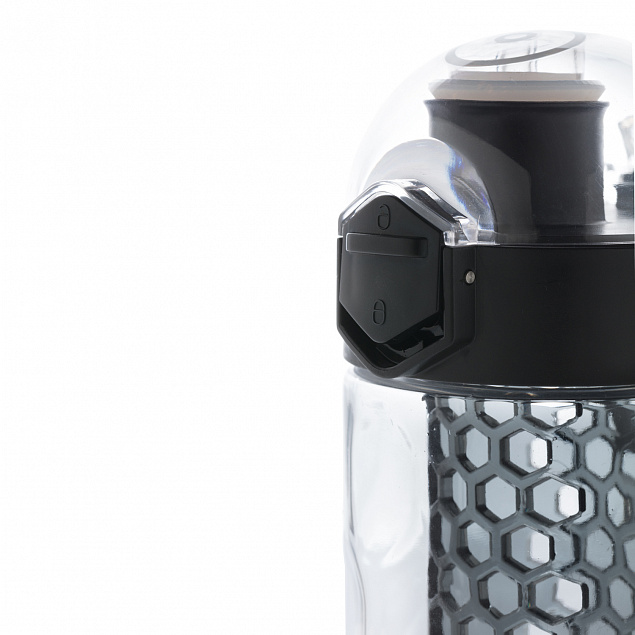 Герметичная бутылка для воды с контейнером для фруктов Honeycomb, черный с логотипом  заказать по выгодной цене в кибермаркете AvroraStore