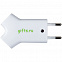 Сетевое зарядное устройство Uniscend Double USB, белое с логотипом  заказать по выгодной цене в кибермаркете AvroraStore