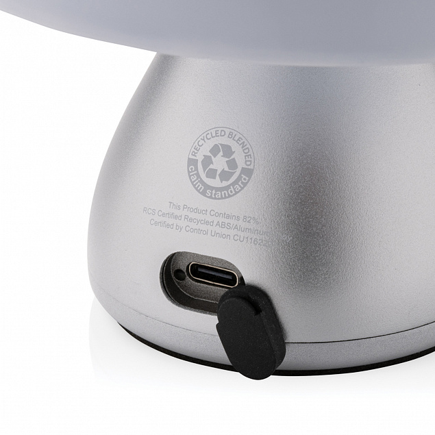 Беспроводная настольная лампа Luming из переработанного пластика RCS, IPX4 с логотипом  заказать по выгодной цене в кибермаркете AvroraStore