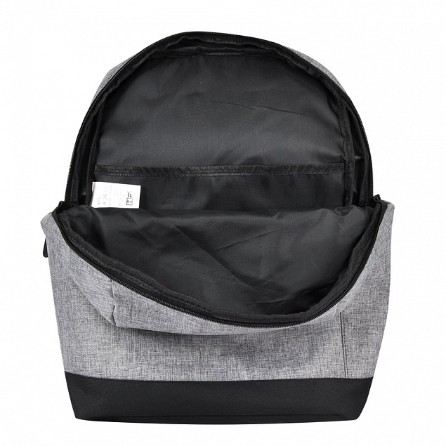 Рюкзак Boom, серый/чёрный, 43 x 30 x 13 см, 100% полиэстер  с логотипом  заказать по выгодной цене в кибермаркете AvroraStore