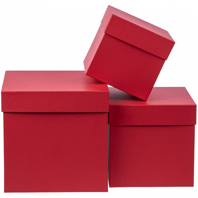 Коробка Cube L, красная с логотипом  заказать по выгодной цене в кибермаркете AvroraStore