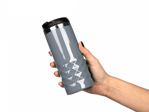 Термостакан Prism, серый с логотипом  заказать по выгодной цене в кибермаркете AvroraStore