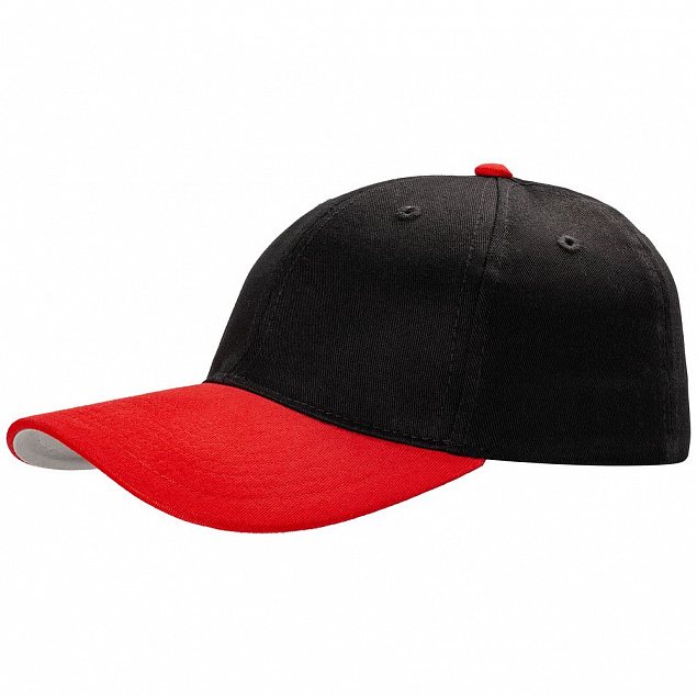 Бейсболка Ben Loyal, черная с красным с логотипом  заказать по выгодной цене в кибермаркете AvroraStore