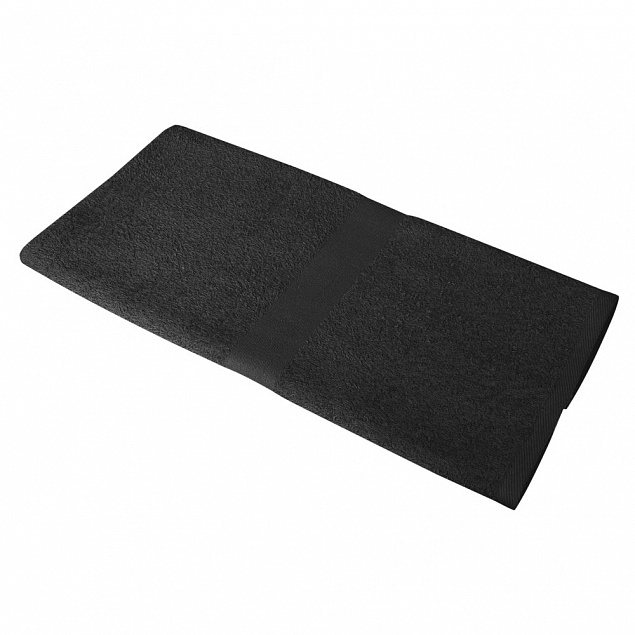 Полотенце махровое Medium, черное с логотипом  заказать по выгодной цене в кибермаркете AvroraStore