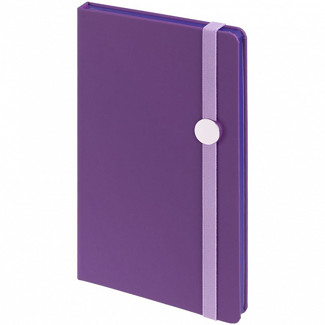 Блокнот Shall Round, фиолетовый с логотипом  заказать по выгодной цене в кибермаркете AvroraStore