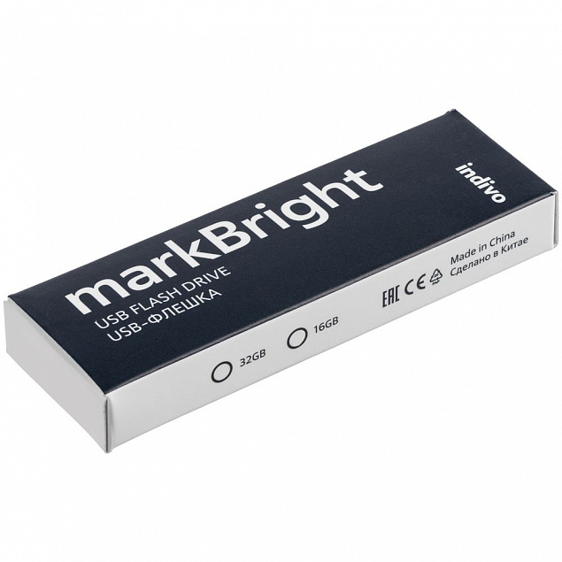 Флешка markBright с синей подсветкой, 32 Гб с логотипом  заказать по выгодной цене в кибермаркете AvroraStore
