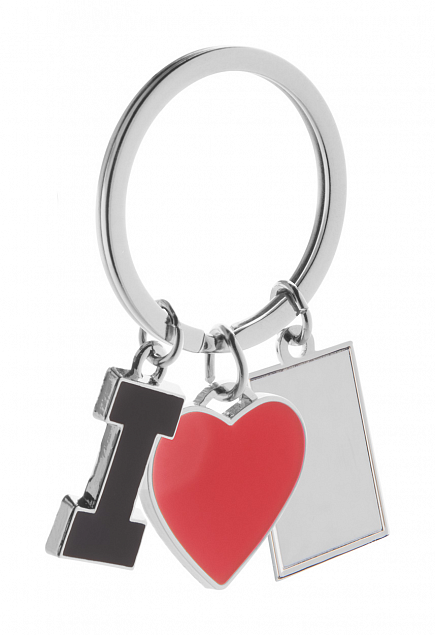 Брелок LOVE, серебристый с логотипом  заказать по выгодной цене в кибермаркете AvroraStore