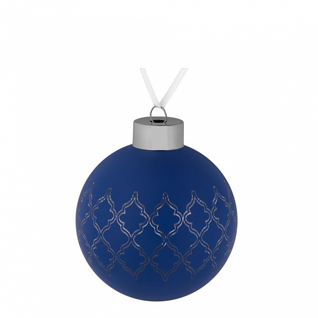 Елочный шар King, 8 см, синий с логотипом  заказать по выгодной цене в кибермаркете AvroraStore