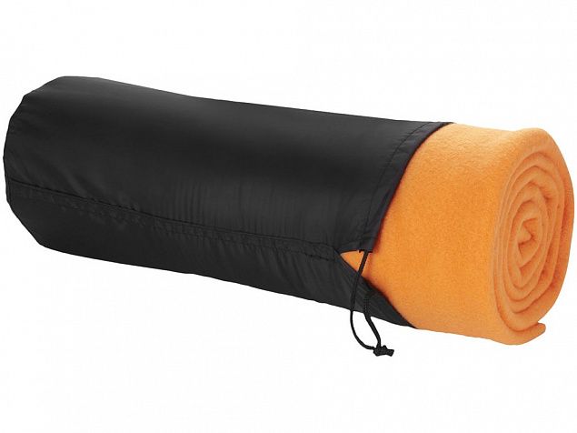 Плед Huggy в чехле, оранжевый с логотипом  заказать по выгодной цене в кибермаркете AvroraStore