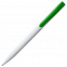 Ручка шариковая Pin, белая с зеленым с логотипом  заказать по выгодной цене в кибермаркете AvroraStore
