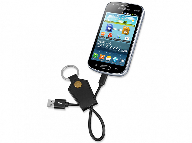 Кабель-брелок USB-MicroUSB «Pelle» с логотипом  заказать по выгодной цене в кибермаркете AvroraStore