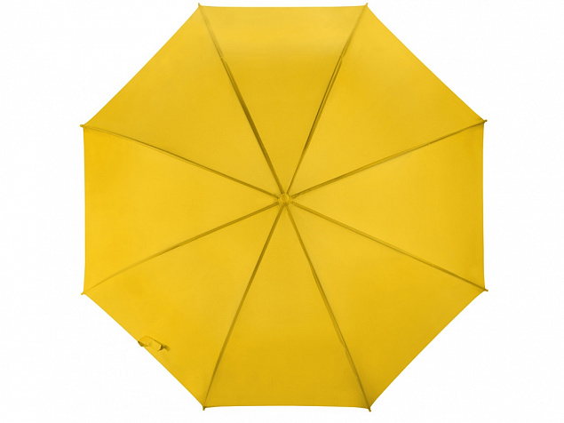 Зонт-трость полуавтоматический с пластиковой ручкой, желтый с логотипом  заказать по выгодной цене в кибермаркете AvroraStore
