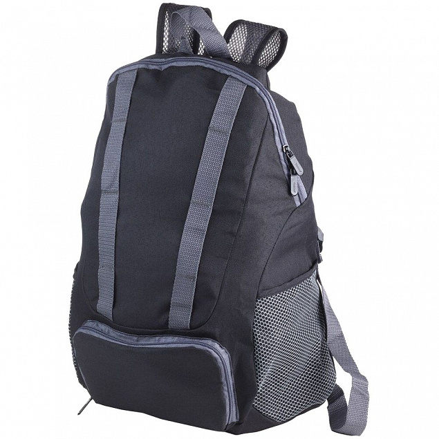 Складной рюкзак Bagpack, черный с логотипом  заказать по выгодной цене в кибермаркете AvroraStore