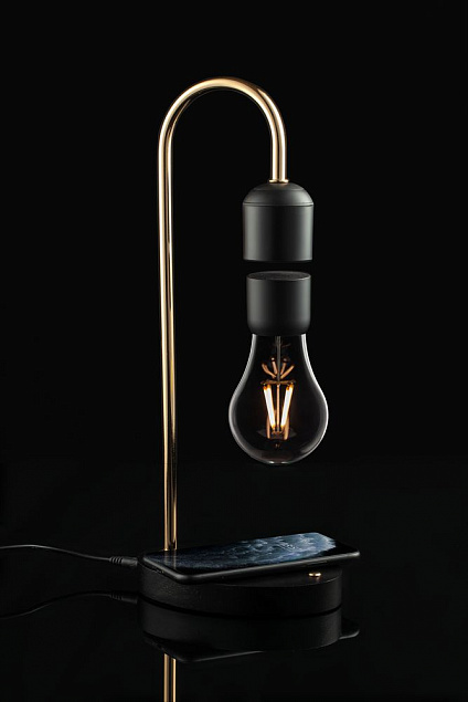 Левитирующая лампа с функцией беспроводной зарядки leviStation с логотипом  заказать по выгодной цене в кибермаркете AvroraStore