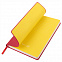 Бизнес-блокнот "Funky", 130*210 мм, красный, желтый форзац, мягкая обложка, блок-линейка с логотипом  заказать по выгодной цене в кибермаркете AvroraStore