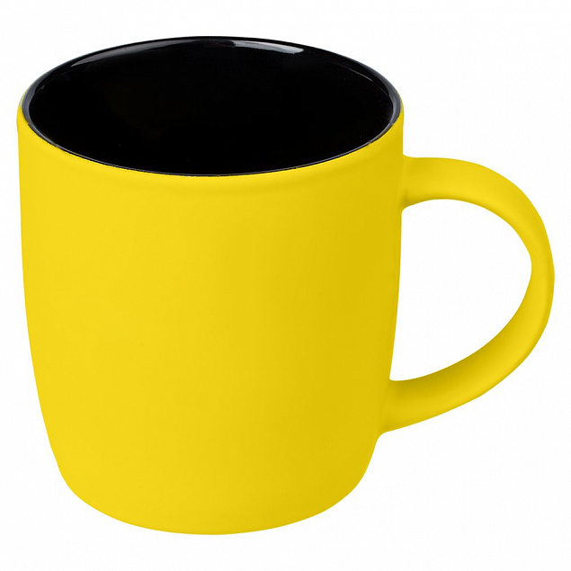 Кружка Surprise Touch Black c покрытием софт-тач, желтая с логотипом  заказать по выгодной цене в кибермаркете AvroraStore