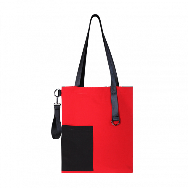 Шоппер Superbag Color (красный с чёрным) с логотипом  заказать по выгодной цене в кибермаркете AvroraStore