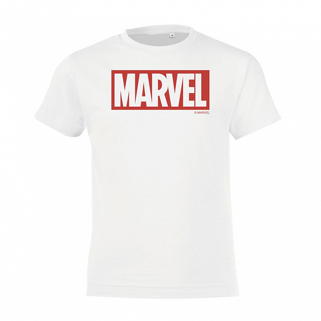 Футболка детская Marvel, белая с логотипом  заказать по выгодной цене в кибермаркете AvroraStore