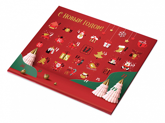 Шоколадный адвент-календарь «Festive» с логотипом  заказать по выгодной цене в кибермаркете AvroraStore
