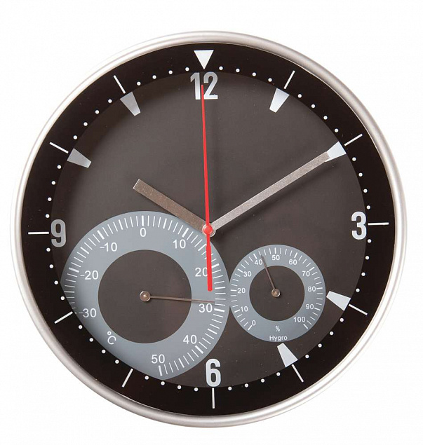 Часы настенные INSERT с термометром и гигрометром с логотипом  заказать по выгодной цене в кибермаркете AvroraStore