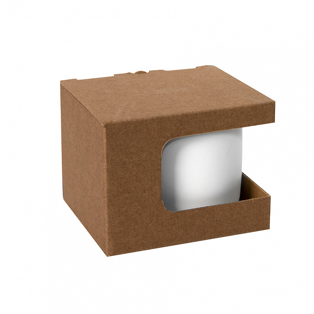 Коробка для кружек 23504, 26701, размер 12,3х10,0х9,2 см, микрогофрокартон, коричневый с логотипом  заказать по выгодной цене в кибермаркете AvroraStore