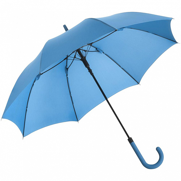Зонт-трость Fashion, голубой с логотипом  заказать по выгодной цене в кибермаркете AvroraStore