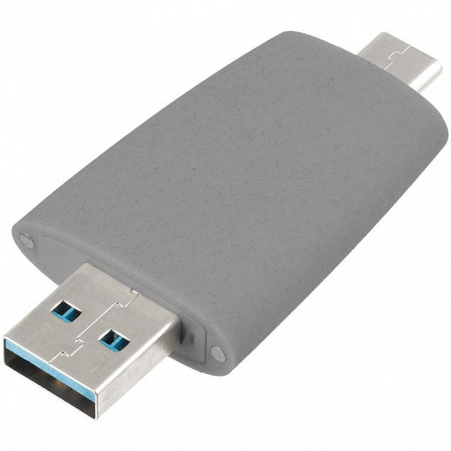 Флешка Pebble Type-C, USB 3.0, серая, 16 Гб с логотипом  заказать по выгодной цене в кибермаркете AvroraStore