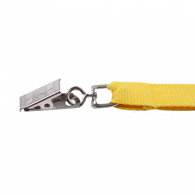 Лента для бейджа Neckband, желтый с логотипом  заказать по выгодной цене в кибермаркете AvroraStore
