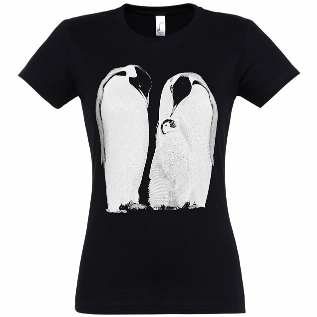 Футболка женская Like a Penguin, черная с логотипом  заказать по выгодной цене в кибермаркете AvroraStore