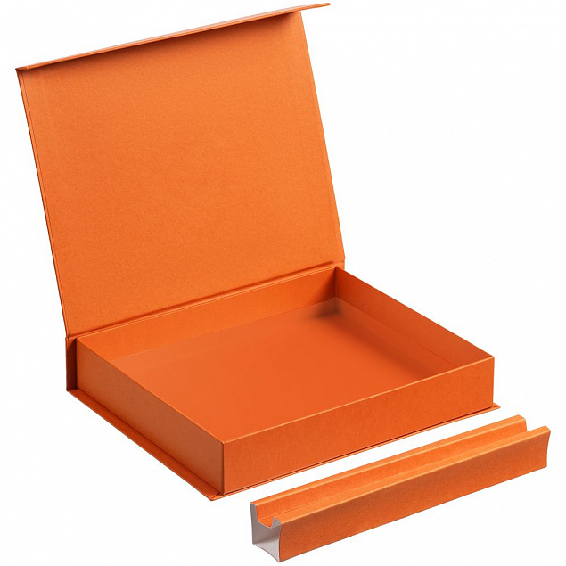 Коробка Duo под ежедневник и ручку, оранжевая с логотипом  заказать по выгодной цене в кибермаркете AvroraStore