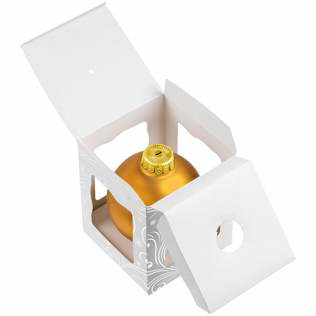 Елочный шар Gala Night Matt в коробке с тиснением, золотистый, 8 см с логотипом  заказать по выгодной цене в кибермаркете AvroraStore