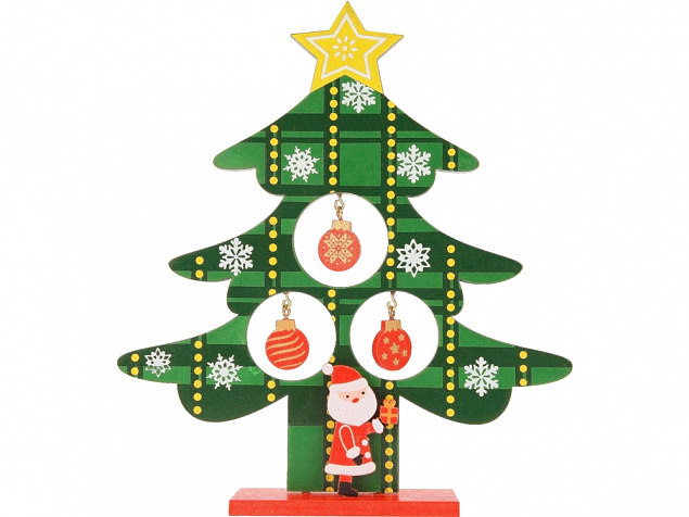Декоративная елочка c игрушками и Дедом Морозом с логотипом  заказать по выгодной цене в кибермаркете AvroraStore
