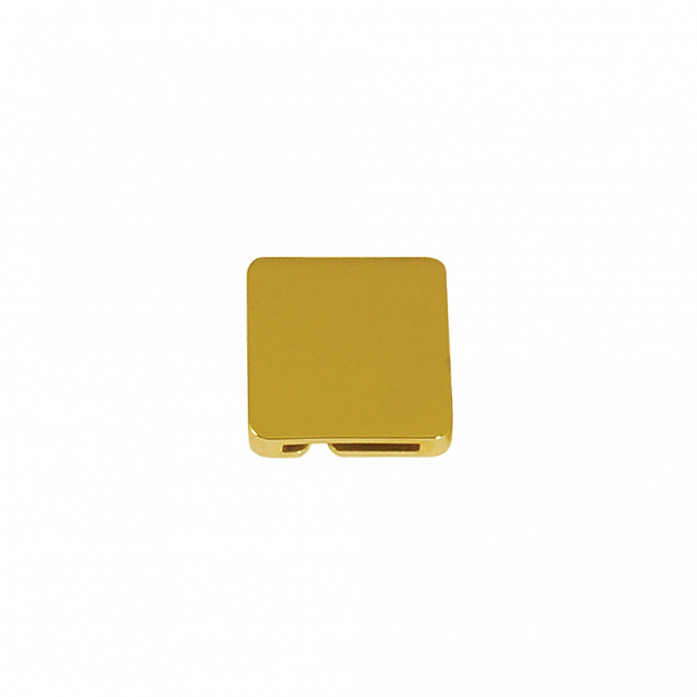 Шильд бегунок на резинку квадрат 15*15*3 мм мет. золотое покрытие с логотипом  заказать по выгодной цене в кибермаркете AvroraStore