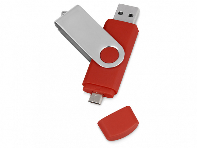 USB/micro USB-флешка на 16 Гб «Квебек OTG» с логотипом  заказать по выгодной цене в кибермаркете AvroraStore